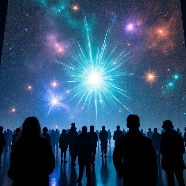 The Orion Nexus Installation, a vibrant cosmic art piece